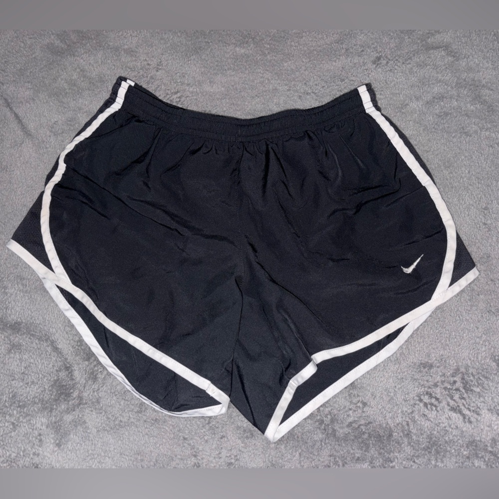 Nike Black Women's Athletic Shorts with White Piping